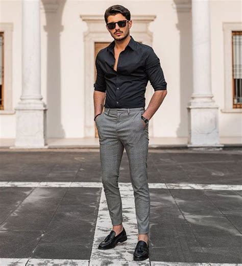 Club outfits for guys. Outfit Men Casual. Casual Pants Style. Grey Pants Casual. Tapered Fit Tailored Trousers. Men's BoohooMAN Tapered Fit Tailored Pants - Gray - Casual pants Style notes. Tailored is the way to go if you're after admiring glances on your next escapade. Our range of men's smart trousers is simply unbeatable for bang-on-trend, affordable options. 