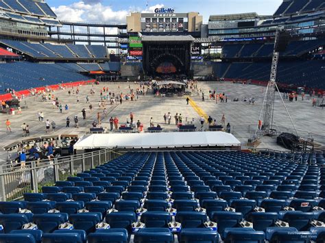Full Gillette Stadium Seating Guide. Rows in Section 239 are labeled 1-25, 26-27. Wheelchair seating is available behind Row 25. An entrance to this section is located at Row 3. When looking towards the field/stage/field, lower number seats are on the right.