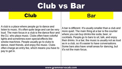 Club vs Bar: Understanding the Difference. 