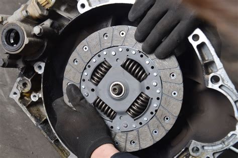 Clutch in a car. Working of clutch. The main part of the clutch consists of a disc coated with high friction material on both sides. A simplified clutch disc is shown here (Fig:4). Fig 4 : Simplified clutch disc. This disc sits on the flywheel; if an external force presses against the clutch disc, the clutch disc also will turn with the flywheel due to the ... 