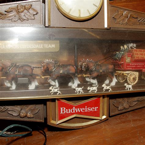 Clydesdale bar. BUDWEISER Beer Sign Lighted Clydesdales Horse Team Pub Poker Table Bar Light. Pre-Owned. $459.99. 60sfbnodders (4,930) 100%. or Best Offer. +$74.99 shipping. VNTG Budweiser Clydesdale Horse Bubble Dome Lights Works Perfectly! 15”x20”x7”. 