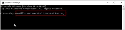 Cmd command to lock computer.  In Windows, click the Start and enter c...