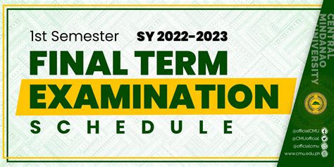 CMU OP MEMO No. 09-359, s. 2023 ... Final Term Examination Schedule, 1st Semester S.Y. 2021-2022 ... Schedule of Activities for the 113th Founding Anniversary and .... 