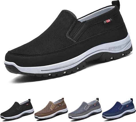Cnatrop reviews. Features: 1.High quality material,comfortable and soft. Reduces stress on joints of foot. 2. Casual shoes,Non-slip, lightweight, , breathable Easy to wear Take off. 3.Lightweight walking shoe,Convenient slip-on design,fashion and personality. Specification: Name: Cnatrop Men Outdoor Hiking Orthopedic Shoes Colors: Black White, Black Red, … 