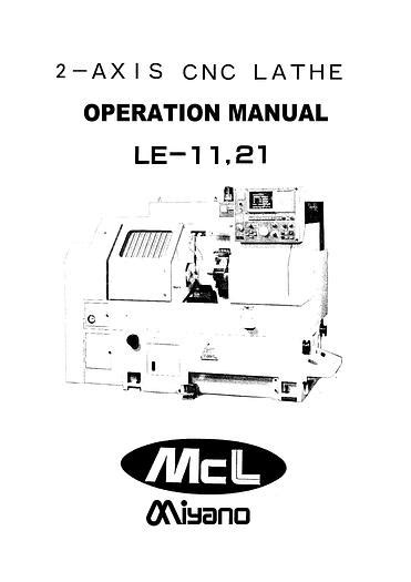 Cnc lathe operation manual for miyano. - Manual de usuario indica vista aura.