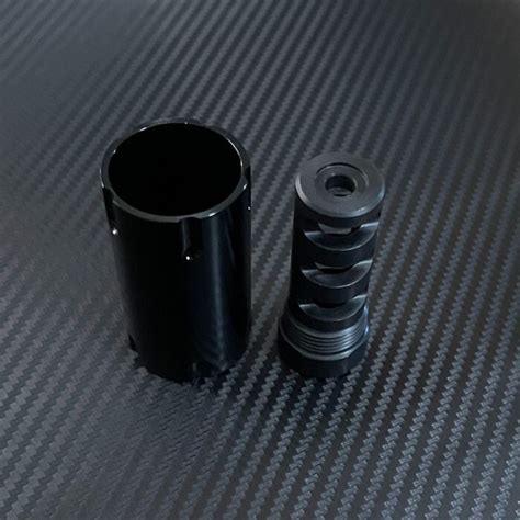 Cnc muzzle brake.  This 1/2x28 hybrid muzzle brake compensator includes a concussi...