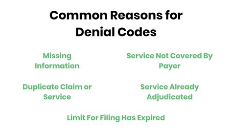 Co 107 denial code. Reason For Denials CO 22, PR 22 & CO 19. Medicare may not be a Primary payer for the services/procedures rendered on a particular service date. Medicare Secondary Payer (MSP) claims can be denied for one or more of the following reasons: ... Denial Code 137 means that a claim has been denied due to regulatory surcharges, assessments, … 