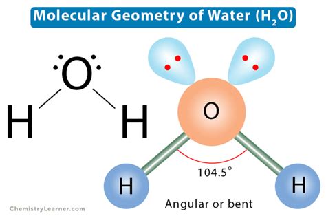 Co electron geometry.  Geometry of the water molecule with values for O-H bon...