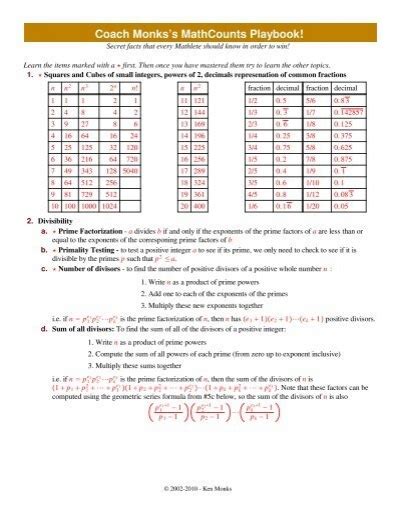 Coach Monks’s MathCounts Playbook! - yumpu.com