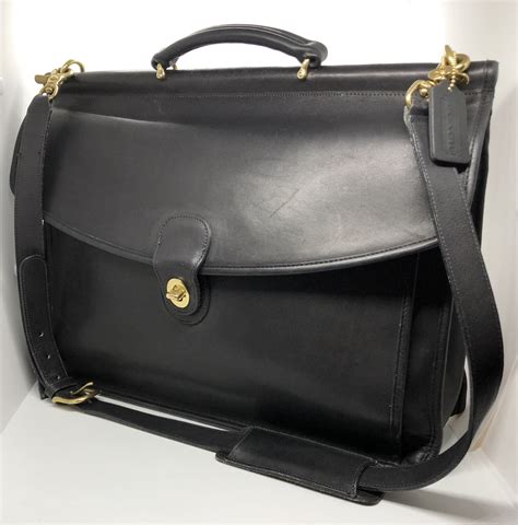 Shop this gift guide. 100% AUTHENTIC VINTAGE COACH BEEKMAN BLACK LEATHER BRIEFCASE Model # 5266 w/ solid brass Hardware. Excellent quality designer Coach briefcase features unique dowel construction,front gusseted open pocket. The exterior features large slip in pocket. This is an authentic Coach Beekman Briefcase in.. 