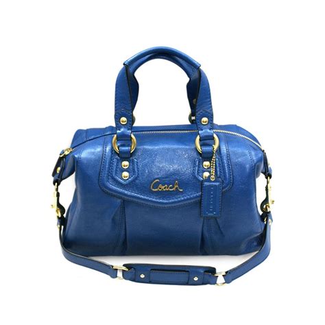 jennbsellin. 9. Vintage COACH blue suede tote handbag. $120 $299. Size: 13” x 12” x 4” Coach. kittycatblu. 7. Vintage 2004 Coach Tan Khaki Navy Blue Classic C Mini Shoulder Bag Purse 7061. $45.. 