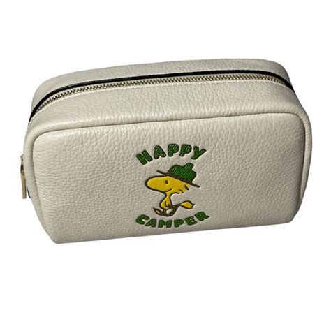 Coach x Peanuts Small Boxy Cosmetic Case w/ Woodstock Happy …