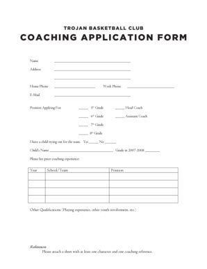 Coaching Application Form