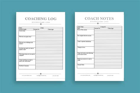 Coaching Log and Coach Notes Template 2 Forms Client Etsy