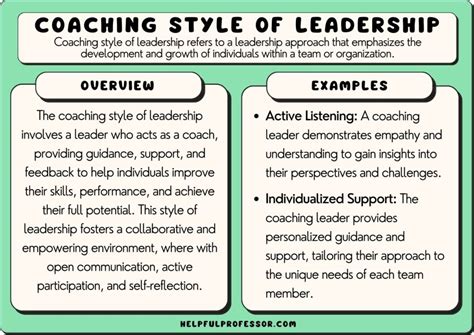 Coaching style examples. Three main styles have been identified: Autocratic' - 'Bossy' - 'Authoritarian'. 'Democratic' - 'Guider' - 'Personable'. 'Laissez-Faire' - 'Minder' - 'Casual'. 'Autocratic' - this is where the coach makes all the decisions and the performers merely do what they are told. This coach will be a strong disciplinarian and likes to be in control. 