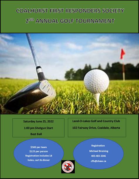 Coalhurst First Responders Society to hold charity golf tournament