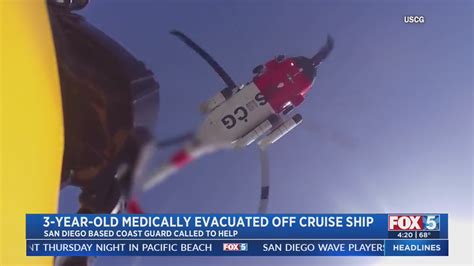 Coast Guard San Diego aircrew evacuates a 3-year-old girl off cruise ship