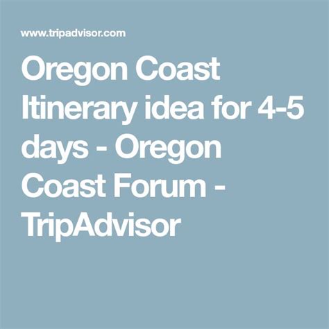 Coast Itinerary in July - Oregon Coast Forum - Tripadvisor