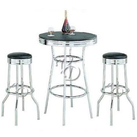 Coaster Home Furnishings Retro 3-Piece Chrome Bar …