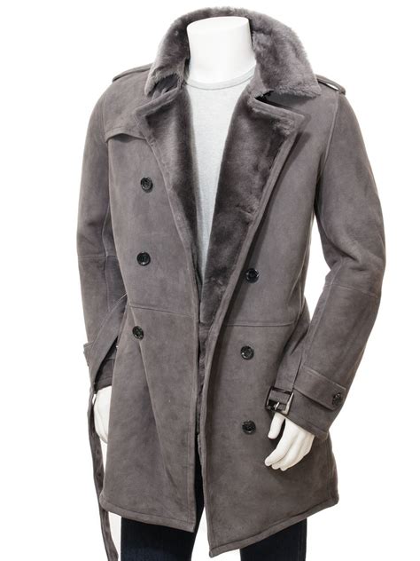 Coat man Mutton Shearling original-size 52-Gray-Vintage eBay