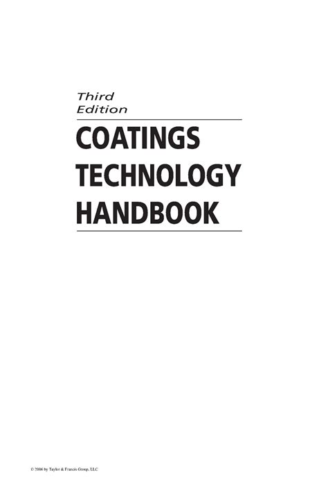 Coatings technology handbook third edition tracton. - Die zahl sieben im alten orient.