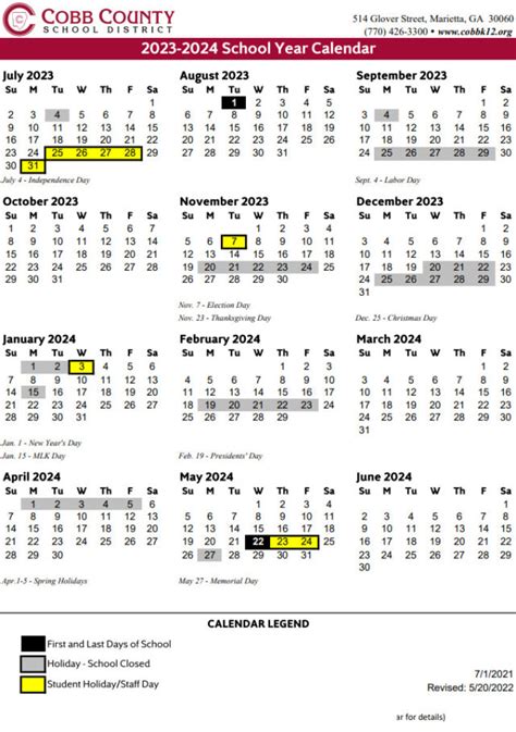 Cobb county high school graduation 2023. November 7, 2023 Teacher Work Day / Conference Day (no school for students). November 7, 2023 Election Day. November 20-24, 2023 Thanksgiving Break (schools closed). December 22, 2023 Early Release Day for high school students only. December 25, 2023 - January 3, 2024 December Break (schools closed) (Students return January 8). 