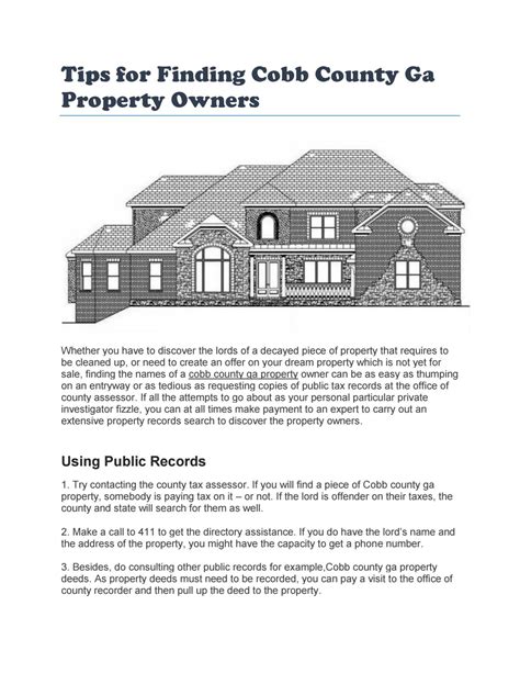 Cobb property records. A title is your right to own the property. So, a deed is the proof you own your property, while a title gives you the right to own it. The two ideas often go together when transferring ownership. Types of Deeds. Generally, you will encounter 4 main types of deeds: Recorded Warranty Deed. A warranty deed is the most common type of deed. 