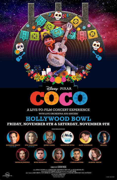 COCO Live-To-Film Concert. 7:30p.m. - 9:30p.m. Movie Night. AMP presents Disney Pixar’s Coco Live-to-Film Concert on Tour. Enjoy a screening of the complete film with Oscar® and Grammy®-winning composer Michael Giacchino’s musical score performed by the 20-member Orquesta Folclórica Nacional de México.. 