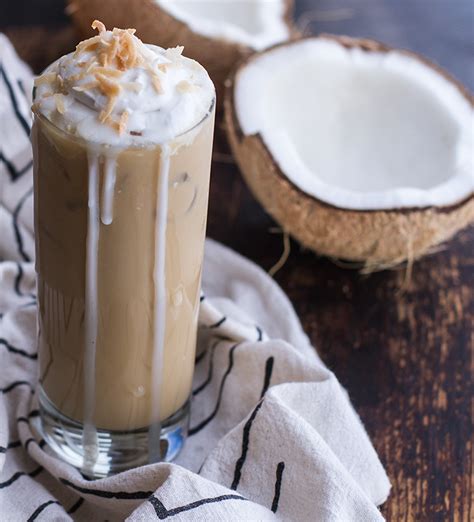 Coconut milk in coffee. Brew a cup of coffee or espresso. While that's going, steam the coconut milk simple by placing into a glass jar or mason jar. Put the lid on and shake for about 30 seconds. 