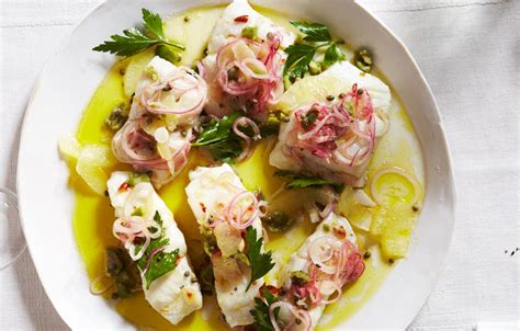 Cod with Lemon, Green Olive, and Onion Relish - Bon Appétit