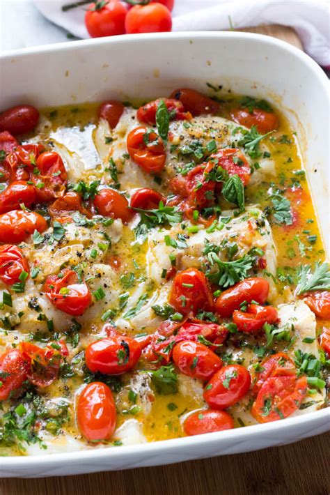 Cod with Tomato and Herb Butter (5 Star Recipe)