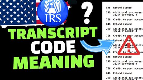 A transaction code corresponds with each action, so your transcript can contain Code 150, Code 290, or Code 971, depending on the actions the IRS takes while processing a return. You can use this section of a tax account or record of accounts transcripts to check if the IRS assessed additional tax to your account, intends to garnish your refund .... 