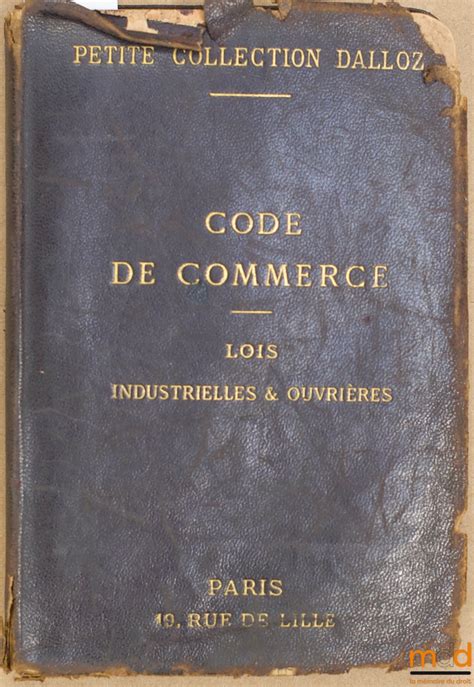 Code de commerce des sociétés commerciales. - Literatur und identität in der fremde.