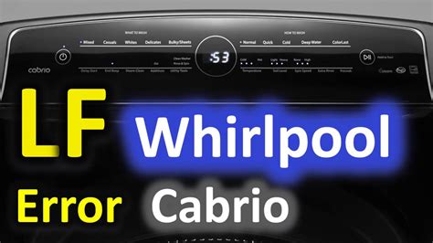 Code lf on whirlpool cabrio. This video is to help you solve LF or F8E1 error code Whirlpool washer. In this video we will guide you how to fix and diagnose it correctly. LF error code W... 