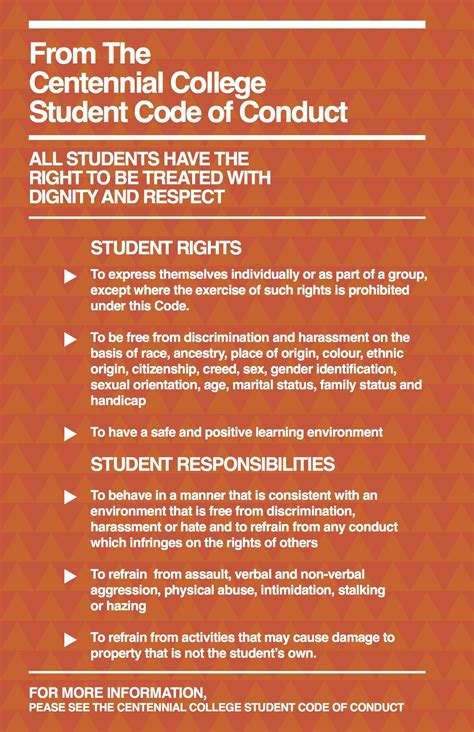 Code of Conduct Code of conduct, Centennial college, Student