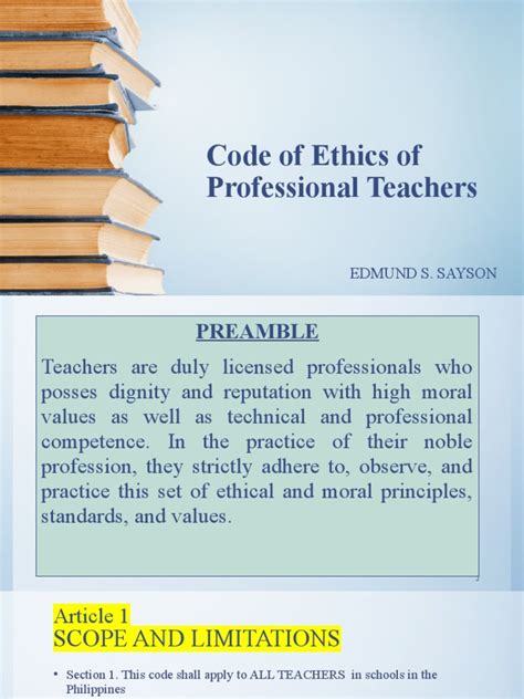 Code of ethics for teachers in classroom.  We shall discuss the steps t...