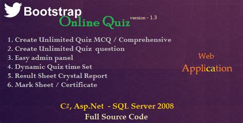 Codecanyon Full Download Bootstrap On Line Quiz Asp Net C