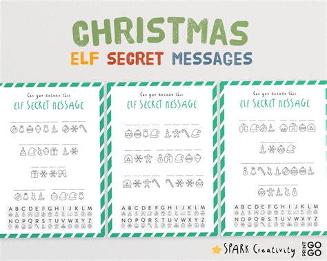 Coded Secret Elf Messages Bundle Christmas Secret Message Etsy UK