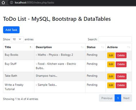 Codeigniter 4 CRUD with Bootstrap and MySQL Example
