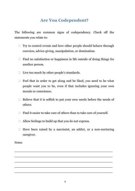 Codependency Worksheets Break Free From Codependency What Is Included