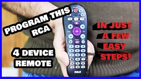 Hold down the TV button, the power light will become illuminated. Keep holding the TV button as you input the marked code using the numeric buttons on the RCA Universal Remote. An example code is …. 