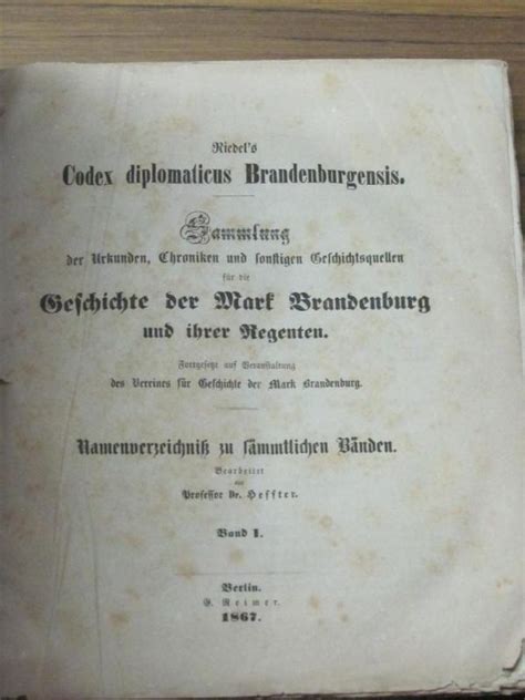 Codex diplomaticus brandenburgensis: sammlung der urkunden, chroniken und sonstigen. - New home memory craft 6000 manual.