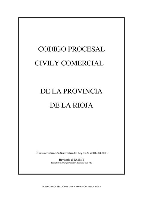 Codigo procesal civily comercial de la provincia de la rioja. - Guide for english mbose resonance class 11 only amswer.