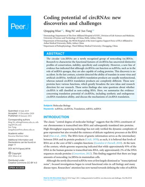 Coding potential of circRNAs: new discoveries and …