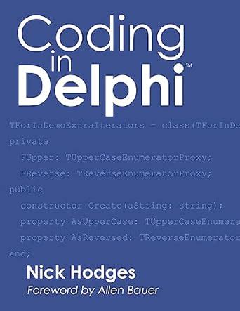 Read Coding In Delphi By Nick Hodges