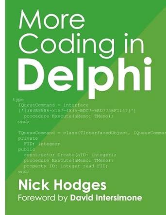 Read Coding In Delphi By Nick Hodges