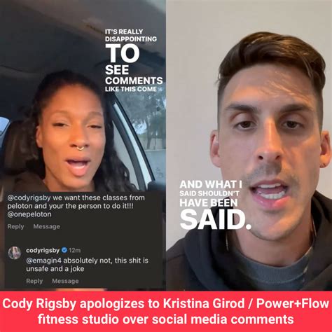Cody rigsby power and flow comments. Peloton instructor Cody Rigsby has issued an apology to Kristina Girod following his comment that rejected her exercise routines – what exactly did he say to the Power And Flow owner?. The ... 