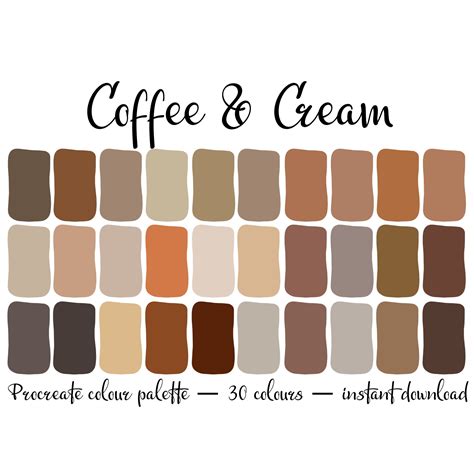 Coffee Cream Color Chart