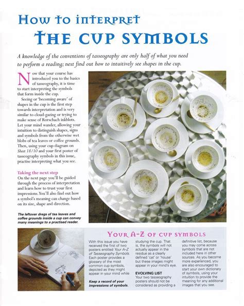 Coffee cup reading symbols meanings.  Coffee cup symbol interpretation guide.  Steam rises...