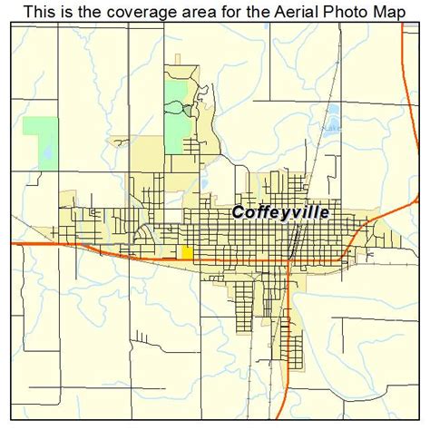 Get the location map of Coffeyville in Kansas